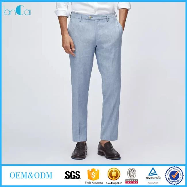 New Collection Blue Linen Pants Mens